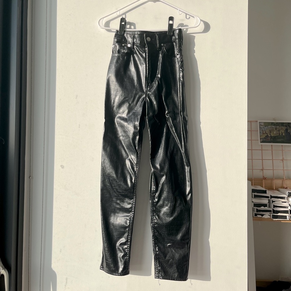 H&M Leather pants crocodile print